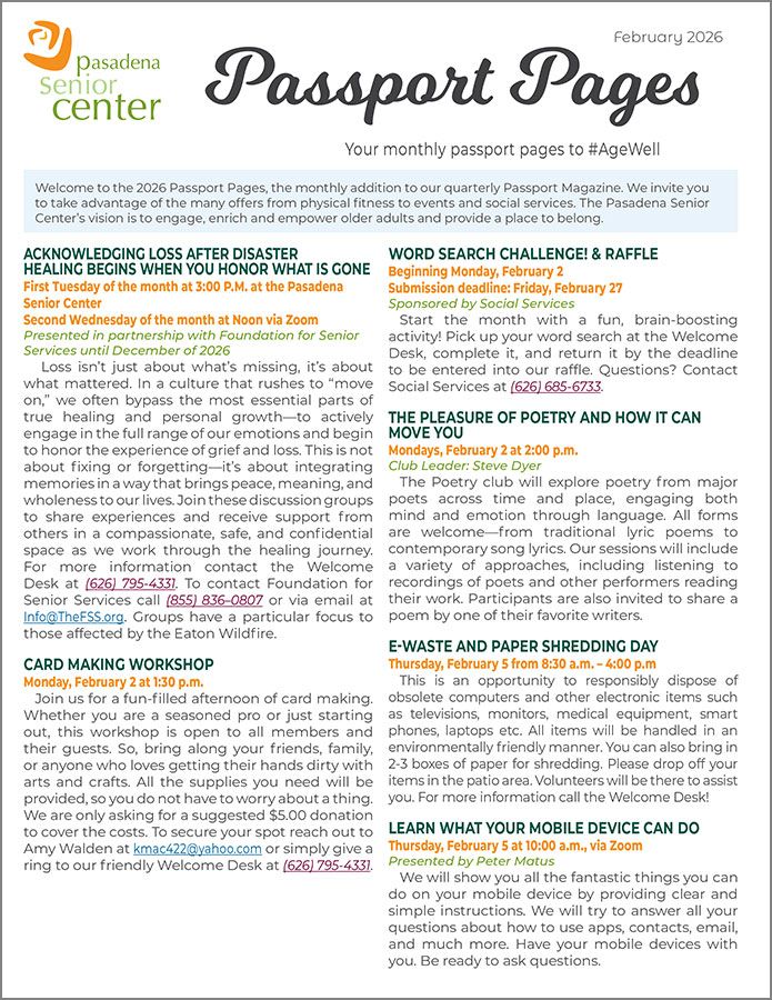 February 2026 Passport Pages